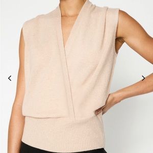 NWT The Phinneas Sleeveless Wrap Sweater Perle Melange Pink Small S
